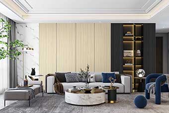 大连轻奢风格-客厅
